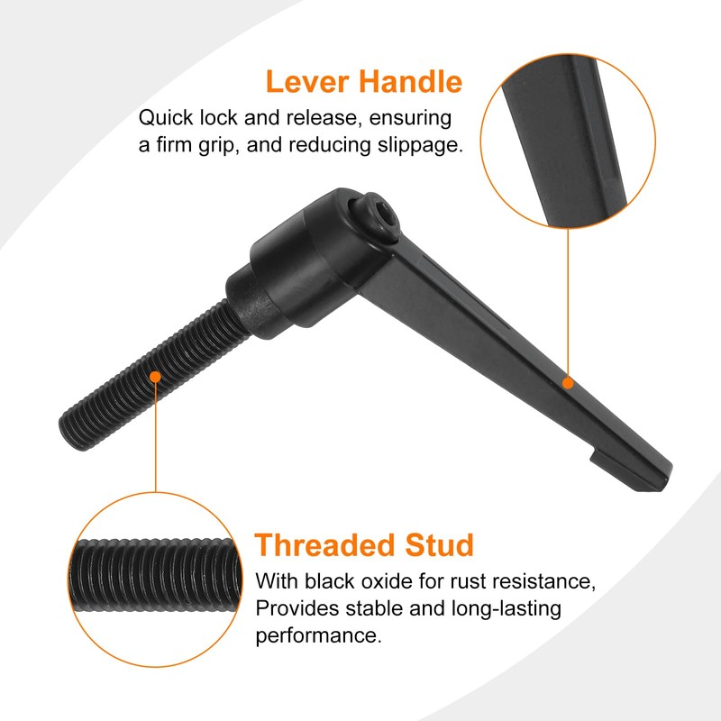 sourcing map 3Pcs M10 x 50mm Adjustable Knobs Handle Male