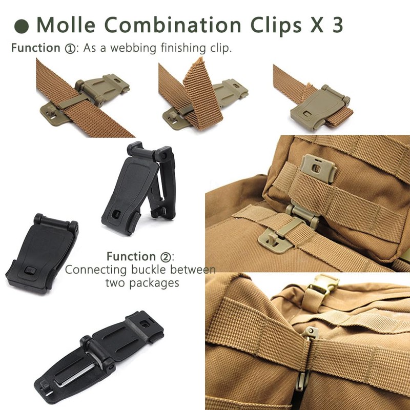 INLAZTIM Pack of 18 Molle Accessories Carabiner Clips Molle System