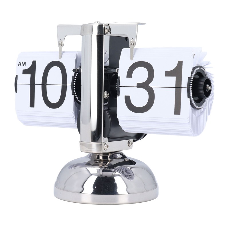 Vintage Digital Flip Down Clock Battery Powered Time Adjustable Stainless