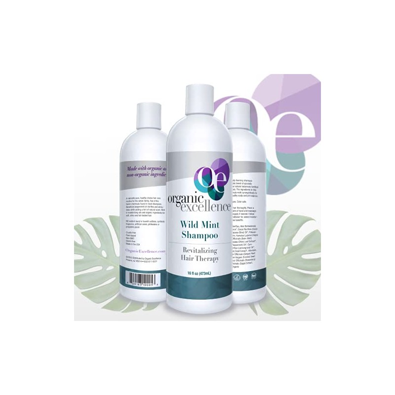 Organic Excellence Mint Shampoo, 16 Ounce