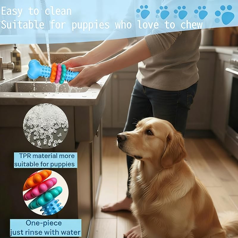 FantaDeco Puppy Teething Toy, Durable Chew Toy for Small Dogs,