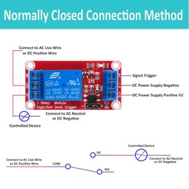 RUNCCI-YUN Pack of 5 One Channel Relay Module 5 V, 1 Channel Relay Module with Optocoupler High or Low Level Trigger Extension Board Relay Switch for Raspberry Pi Arduino Board