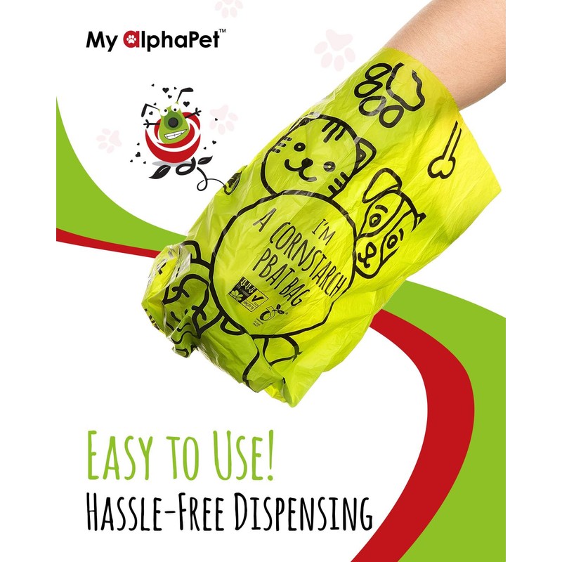 My AlphaPet Compostable Dog Poop Bags, Cornstarch Eco-Friendly, HOME COMPOST