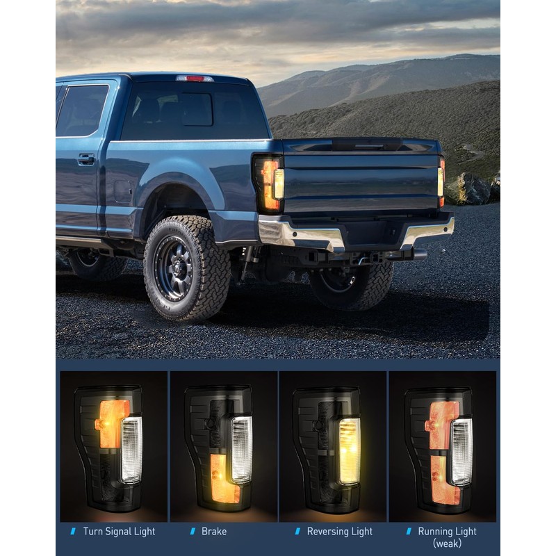 Nilight Taillight Assembly Compatible with 2017 2018 2019 Ford F250