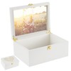 Larger Wooden Memory Keepsake Boxes With Hinged Lids and a