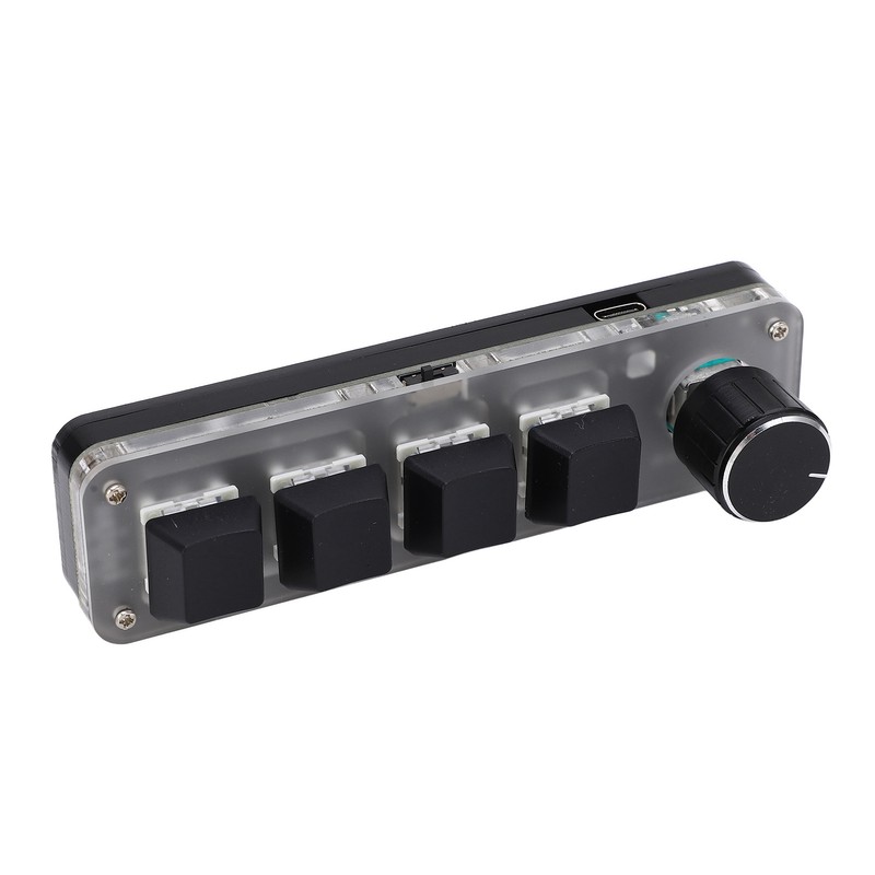 One Handed Mechanical Keyboard 4 Key with Adjustable RGB DIY