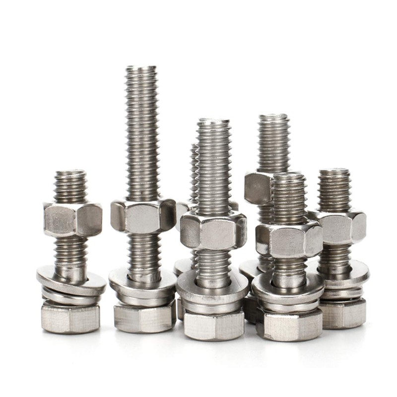 Levanco (6 Sets) 3/8-16x2-3/4 Stainless Steel Hex Head Screws Bolts,