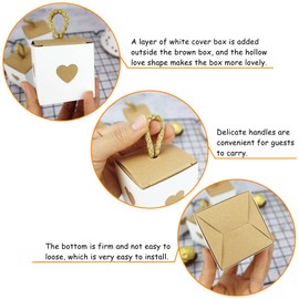 YankMooM 30 PCS Candy Gift Boxes,Wedding Favour Boxes Heart Kraft Paper Boxes Small Gift Boxes for Birthday Wedding Party Baby Shower Favor Anniversary