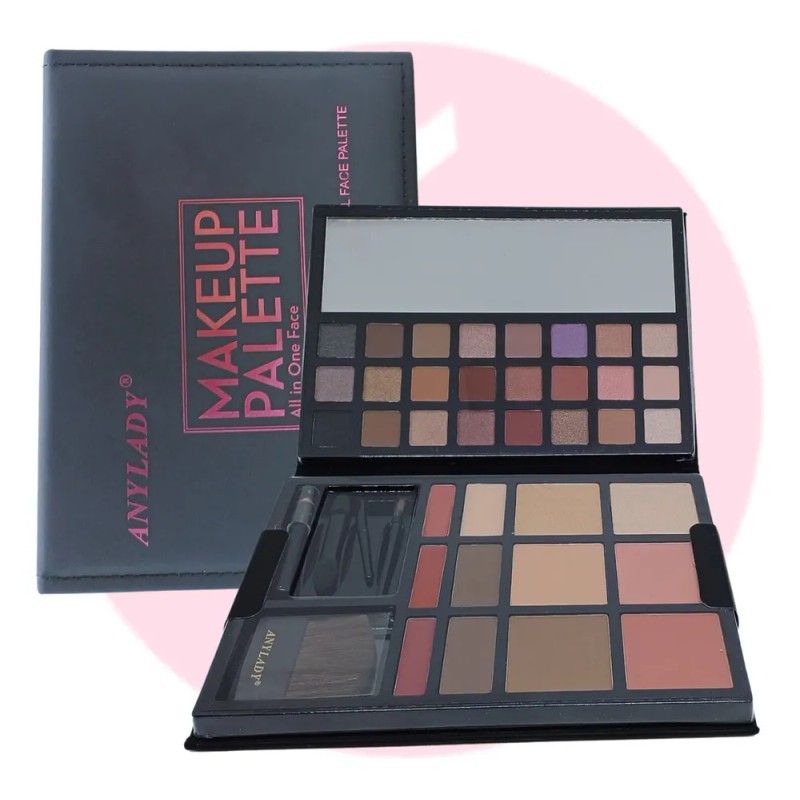 Estuche Maquillaje Anylady Kit Profesional 41 Piezas Rostro Brochas