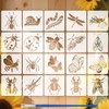 FINGERINSPIRE 20 Pcs Animal Painting Stencil with Brush 15x15cm Butterfly