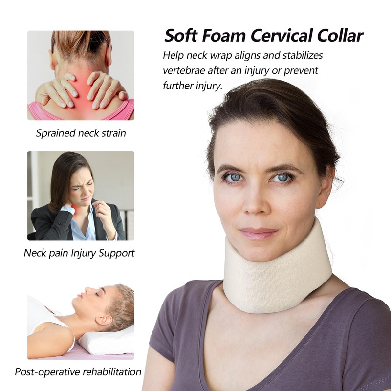 Soft Foam Neck Brace Universal Cervical Collar, Adjustable Neck Support
