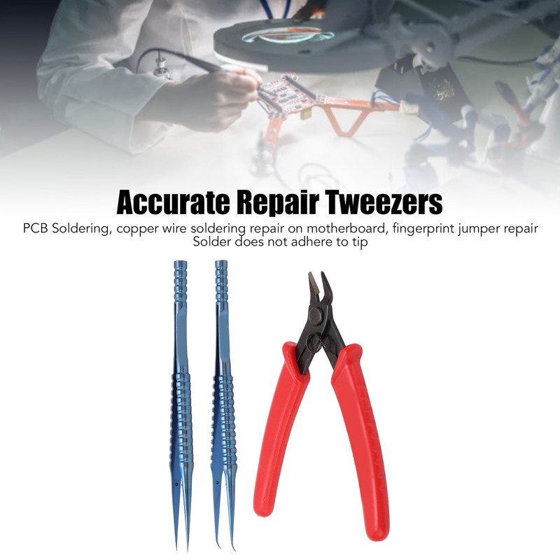 Repair Tweezers Pliers Accurate Electronic Electrician Tool Kit for Mobile