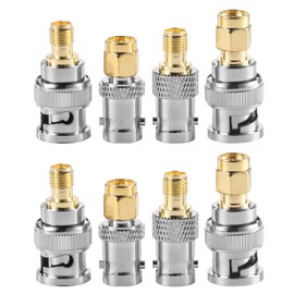 DOCEPERT SMA to BNC Kits,8 Pcs Coaxial RF connector Adapter connector BNC to SMA connector adapter for Wireless, Portable Radio,RF Antennas, Coaxial Cable