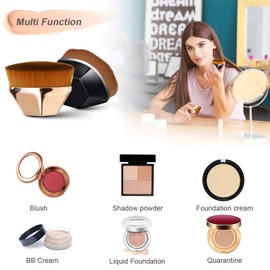 Endoto® Kabuki Foundation Brush Make-Up Brush Flat Top Face Brush Blush Brush Foundation Wonder Brush for Mixing Liquid, Cream, Concealer Premium (Black + Black)