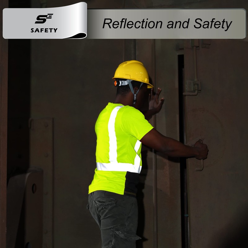 sesafety Hi Visibility Shirts for Men, Safety Shirts with Reflective