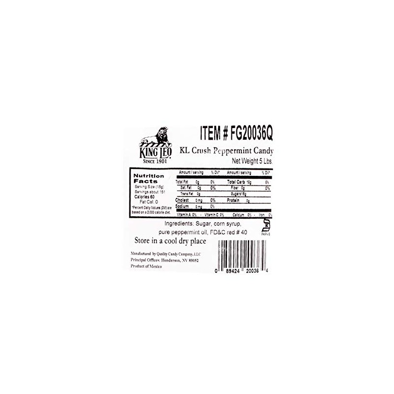King Leo Medium Crushed Candy, Peppermint, 5 Pounds