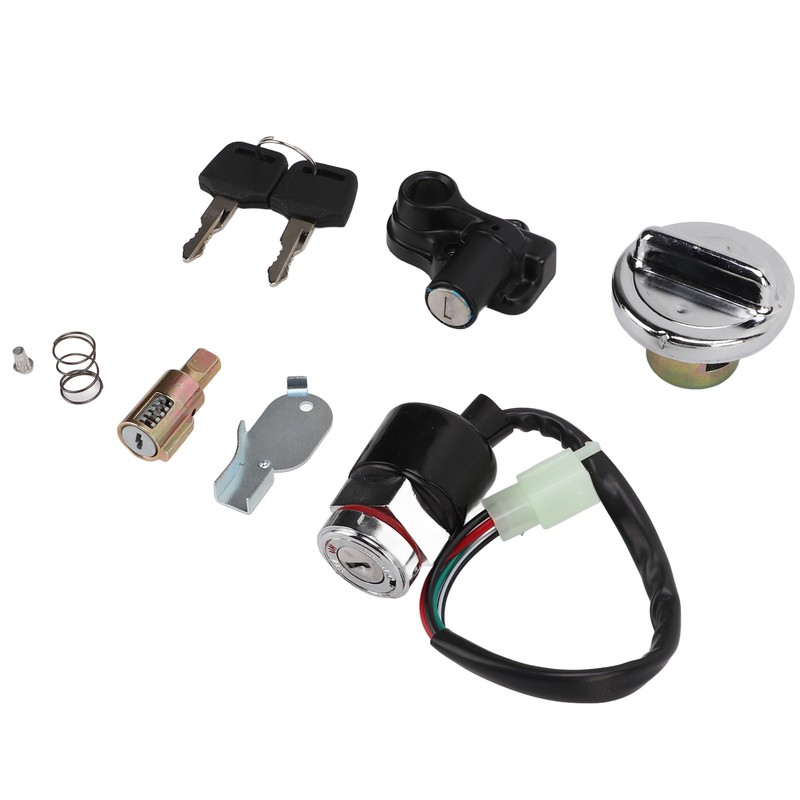 Ignition Switch Gas Cover Kit Helmet Lock 2‑Key Replacement for