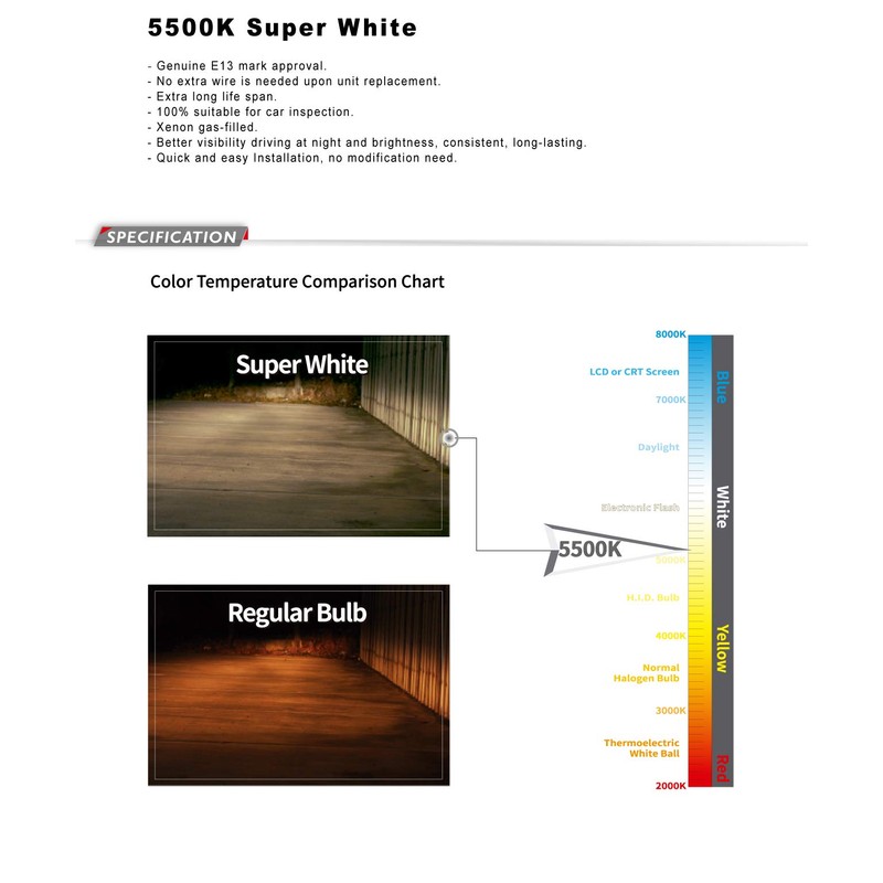 MARUTA® H3 55W 12 V 5500K, Super White Series Xenon