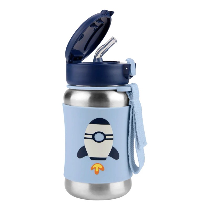 Vaso Termo Infantil Popote Acero Inoxidable Skip Hop® 350ml Azul