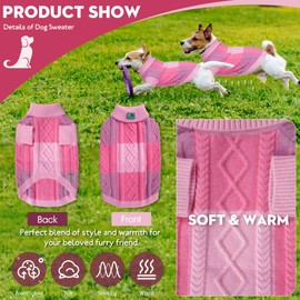 To A Turn Pet Sweaters,Turtleneck Pullover Dog Sweater,Pet Sweaters for Dogs,Pet Clothes,Pet Clothing,Suitable for All Types of Dogs and Most Seasons (Pink Group, XL)