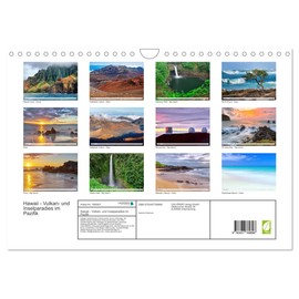 Hawaii - Vulkan- und Inselparadies im Pazifik (Wandkalender 2026 DIN A4 quer), CALVENDO Monatskalender: Bilderreise über die Hawaii Inseln Kauai, Maui, Oahu und Big Island (CALVENDO Orte)