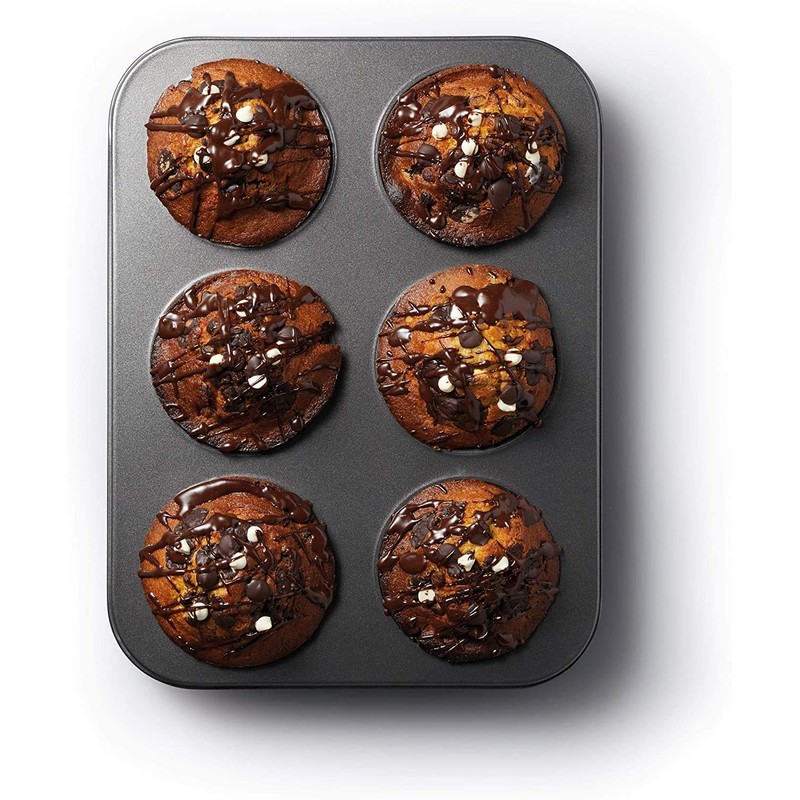 MasterClass Deep Muffin Tray/Yorkshire Pudding Tin, 6 Hole Non Stick