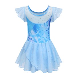 Zaclotre Girls Ballet Leotards Ruffle Sleeve Sparkle Dance Leotard Toddler Ballerina Dress Outfits