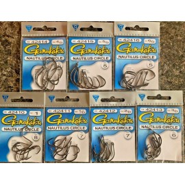 Gamakatsu Hook Nautilus Circle Bait NS Black - Choose from sizes 1 - 6/0 - 4/0