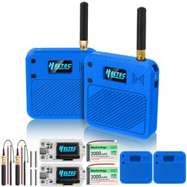 Meshnology 2 Set ESP32 LoRa V3 Development Board with 915MHz Antenna + 3000mAh Battery + Meshtastic Case, ESP32-S3 SX1262 Integrated WiFi Bluetooth OLED Display for Arduino LoRaWAN IOT (N32, Blue)