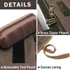 16OZ Waxed Canvas Tool Roll Bag, Heavy Duty Tool Storage