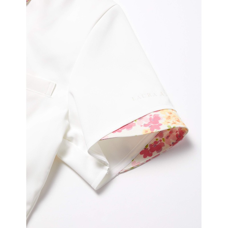 Laura Ashley LW803-12 Women's Nurse Jacket, off white/america pink