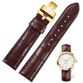 Genuine Leather Watch Bands, Italian Alligator Grain Embossed Watch Straps,Quick Release Replacement Deployment Buckle Leather Watch Straps 12mm 14mm 15mm 16mm 17mm 18mm 19mm 20mm 21mm 22mm 23mm 24mm