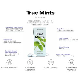 Sugar Free Mint Tablet [True Mint] Fresh Mint 1 Piece (0.5 oz (13 g) [Xylitol / 100% Plant Derived/Plastic Free]