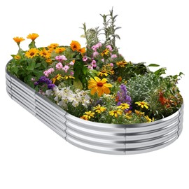 Jebosam 8x2x1ft Raised Garden Bed Outdoor, Galvanized Raised Garden Bed for Vegetables Flowers, Large Planter Raised Beds for Gardening, Metal Planter Box for Fruits Herbs