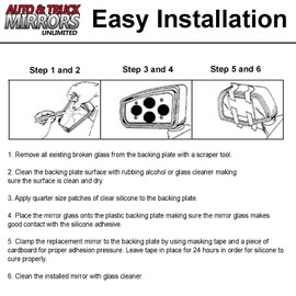 Mirror Glass Replacement + Silicone Adhesive for 1992-1999 Buick LeSabre Passenger Side (1993 1994 1995 1996 1997 1998 92 93 94 95 96 97 98 99)
