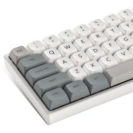 Womier Retro Grey Double Shot PBT keycaps,XDA Profile keycaps 75 Percent,Dye-Sub Keyboard caps, Custom Keycaps for Gateron MX Switches Mechanical Keyboard (139keys,only keycaps)