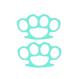 (NOT Real) Brass Knuckles Street Stickers - Size: 5", Color: Mint - Windows, Walls, Bumpers, Laptop, Lockers, etc.