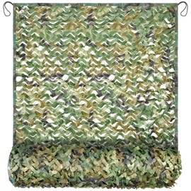 Yeacool - Red de camuflaje de malla de camuflaje con excedentes militares de caza para decoraciones de fiestas temáticas militares, parasol para coche, cubierta de camping (camuflaje bosque, 6.5 x 10.0 pies, 2 x 3 m)