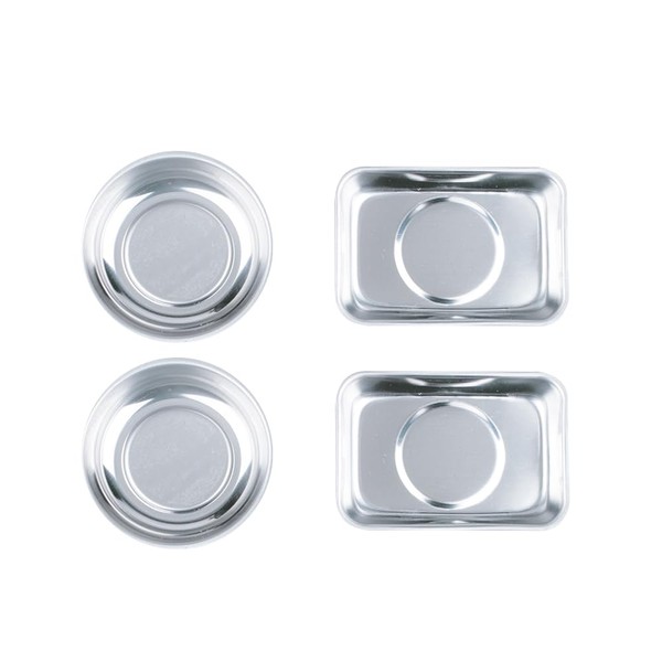 4-Piece Magnetic Parts Tray Set: Magnetic Parts Tray Stainless Steel