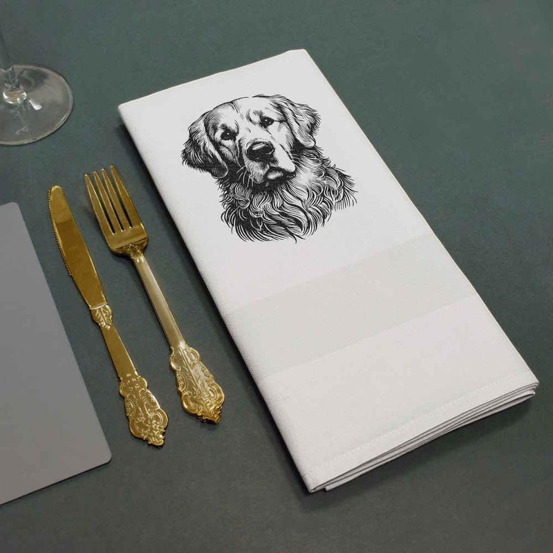 'Golden Retriever Dog' Cotton Napkin/Dinner Cloth (NK00039167)