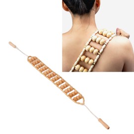 Wooden Back Massager, Wooden Back Massage Roller Therapy Massage Rope Handheld Excavator Meridians Fatigue Relief Detox Back Massage Tool for Neck Leg Waist Shoulders