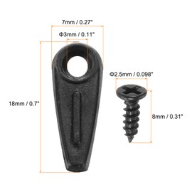 sourcing map 100Pcs Picture Frame Backing Hardware Clips with 100Pcs Screws Photo Frame Turn Button Fastener Set Backing for Craft Hanging Pictures Drawing, Black