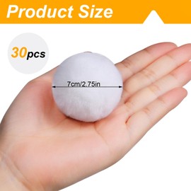 Pom Poms,White Pompoms,Christmas Pom Pom Crafts Balls, Pompom Extravaganza - Oversized White Fluffy Pom Poms for Eye-catching Christmas Accessory and DIY Decorations