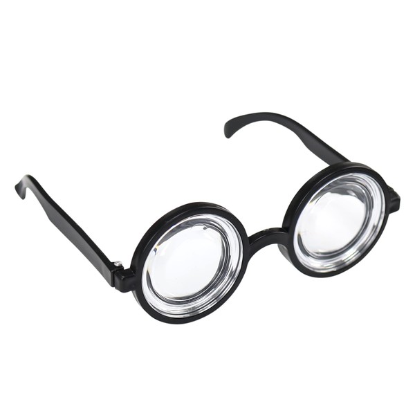 Iconikal Thick Lens Nerd Dress-Up Costume Glasses, Small, Black