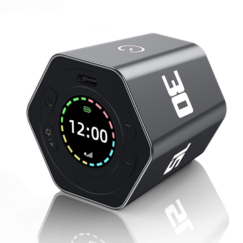 Portable Cube Timer Gravity Sensor Rotating Timer Count Up/Down Function