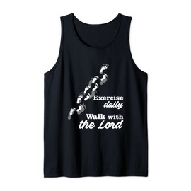 Funny exercise daily walk with the Lord Christian Tank Top