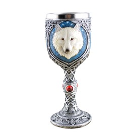 White Wolf Goblet with Metal