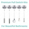 ElekTek Premium Chrome Bathroom Ceiling Light Pull Cord Switch with