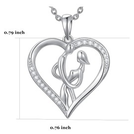 Plesitep Affectionate Hug Necklace 925 Sterling Silver Couples Necklace Embrace Necklace Valentine's Day for Women Lovers, Sterling Silver, Cubic Zirconia