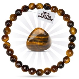 PURAJA Gemstone Bracelet Made of Real Natural Stone | 6 mm Ball Bracelet Made of High-Quality Minerals, Gemstone, Aventurine